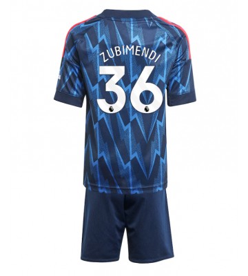 Arsenal Martin Zubimendi #36 Bortaställ Barn 2025-26 Kortärmad (+ Korta byxor)